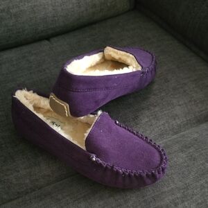 Cozy Purple Kids Moccasins